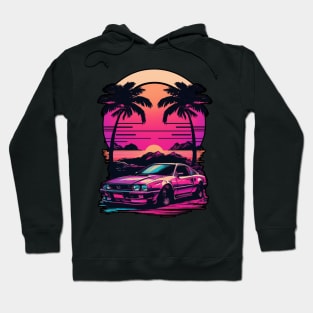 Retro Car in Synthwave Style Hoodie